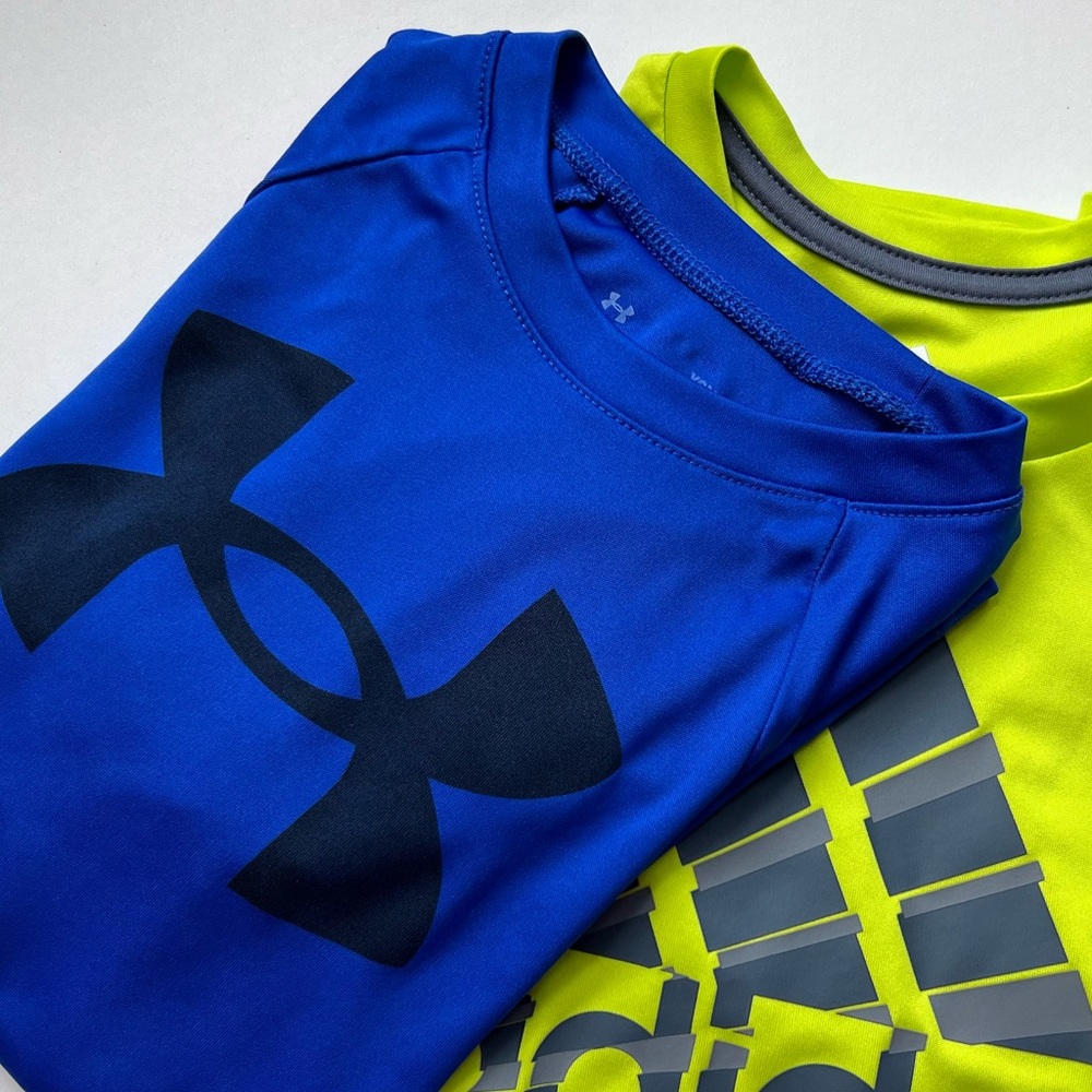 Boys' UA Tech™ Big Logo Short Sleeve, size Youth Small, Blue